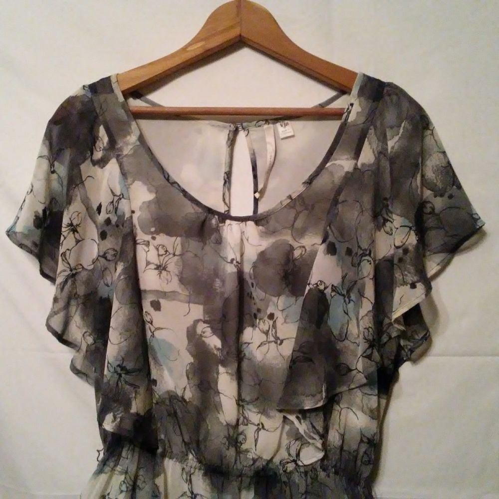 Floral Semi Sheer Fully Lined Belted Shift Dress - Picture 5 of 9